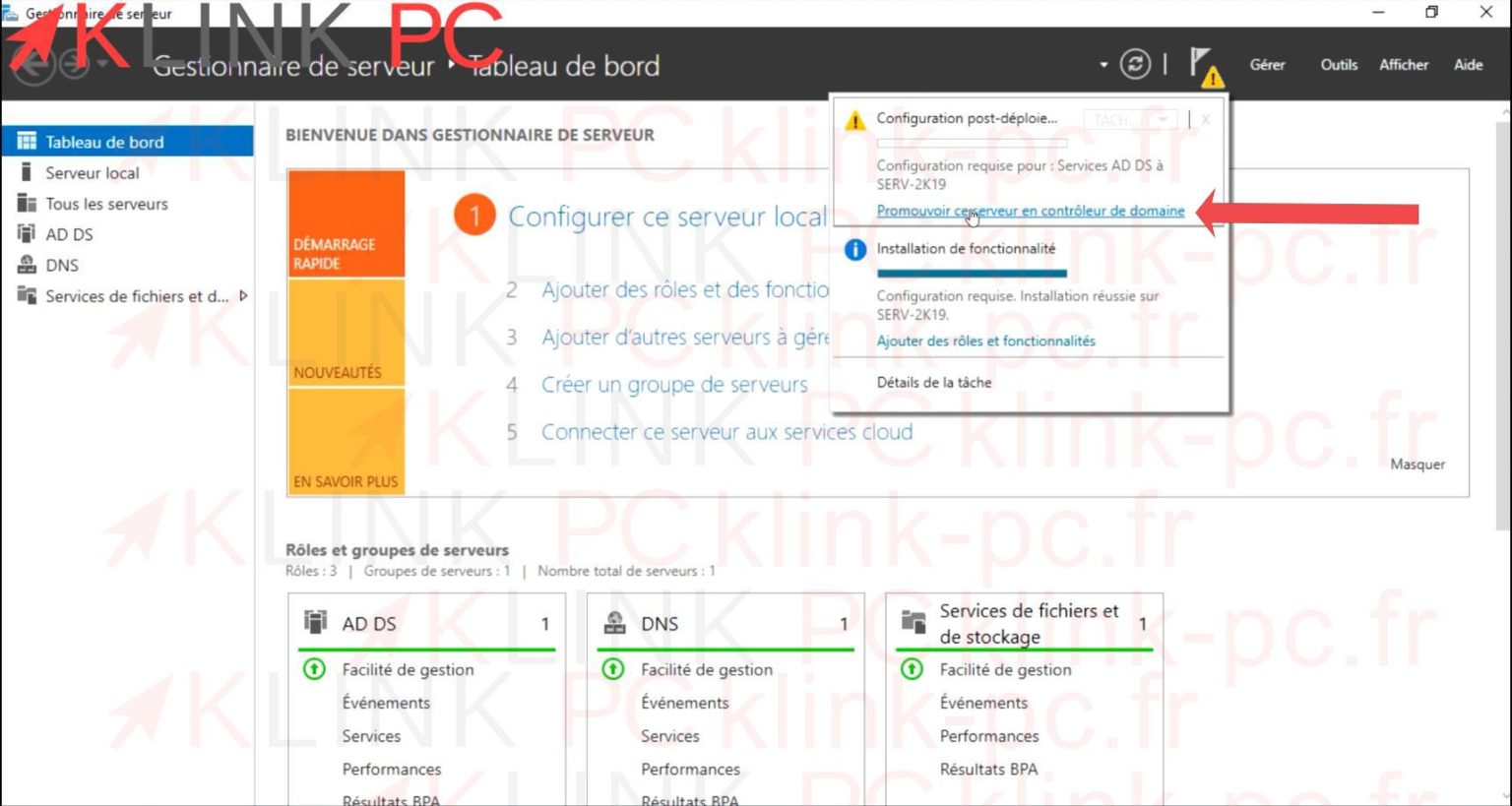 Windows server 2019 Partie 2 Installation d'un contrôleur de domaine et ...