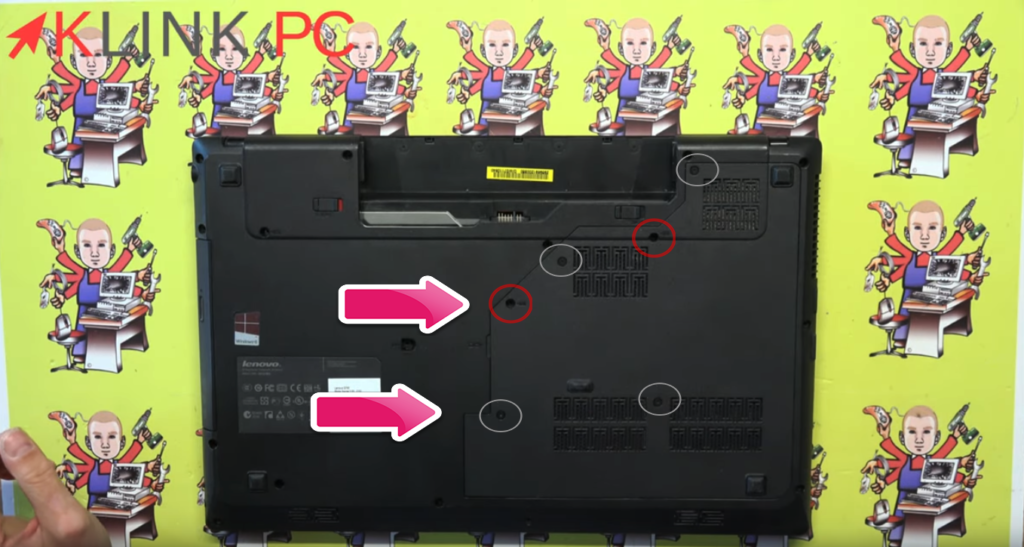 Removing Rear Cover Screws on Lenovo G780 Laptop