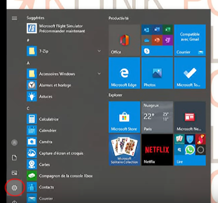 Start menu settings
