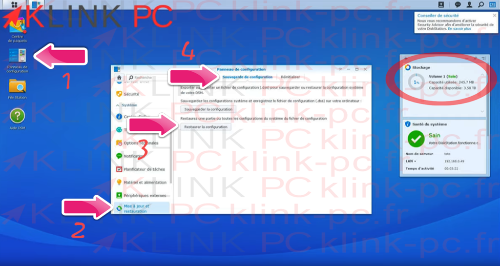 NAS Graphical Interface (DSM)