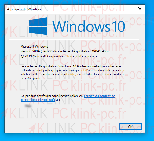 Information on the edition and version of Windows 10
