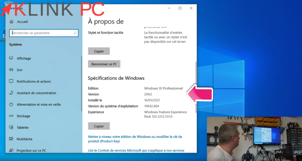 VÃ©rification de la version de Windows 10