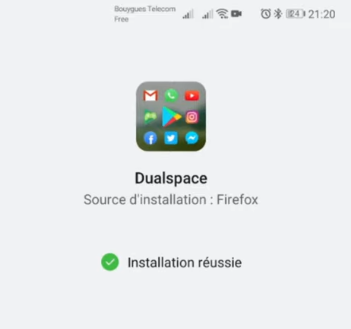 Installation de l'app Dualspace