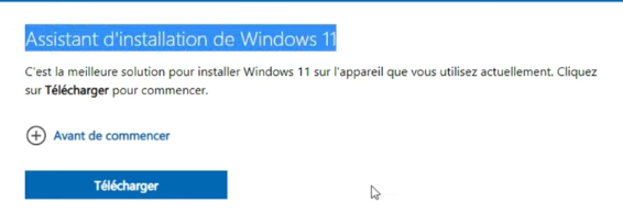 Forcer l'installation de Windows 11 avec l'assistant