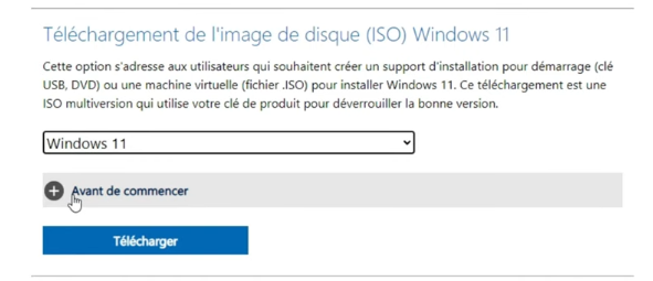 Téléchargement d'une image disque ISO de Windows 11