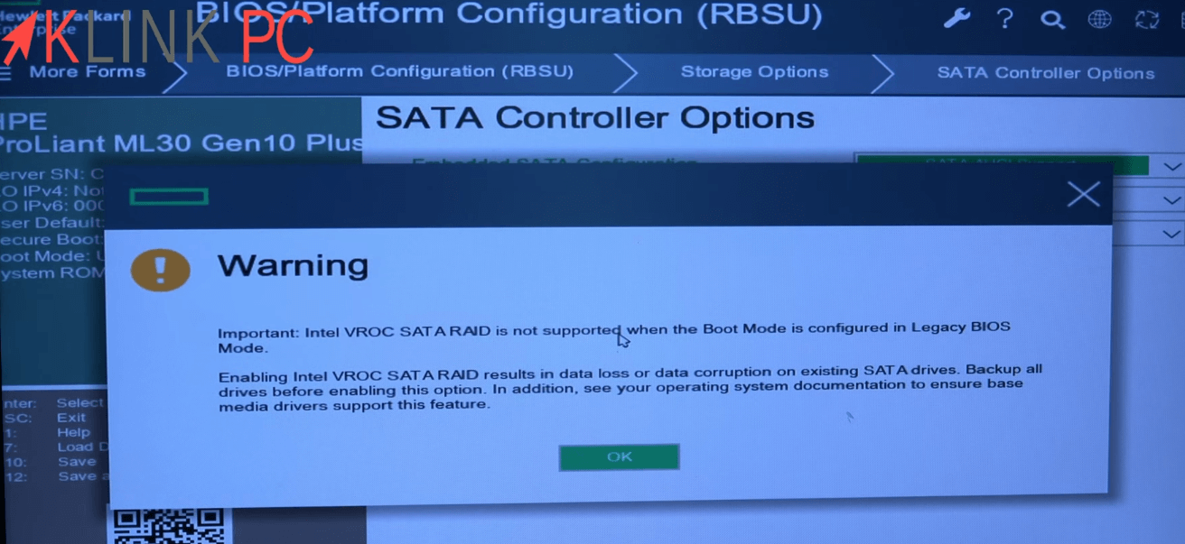 Activation et configuration d'un RAID5 avec la carte RAID Intel VROC