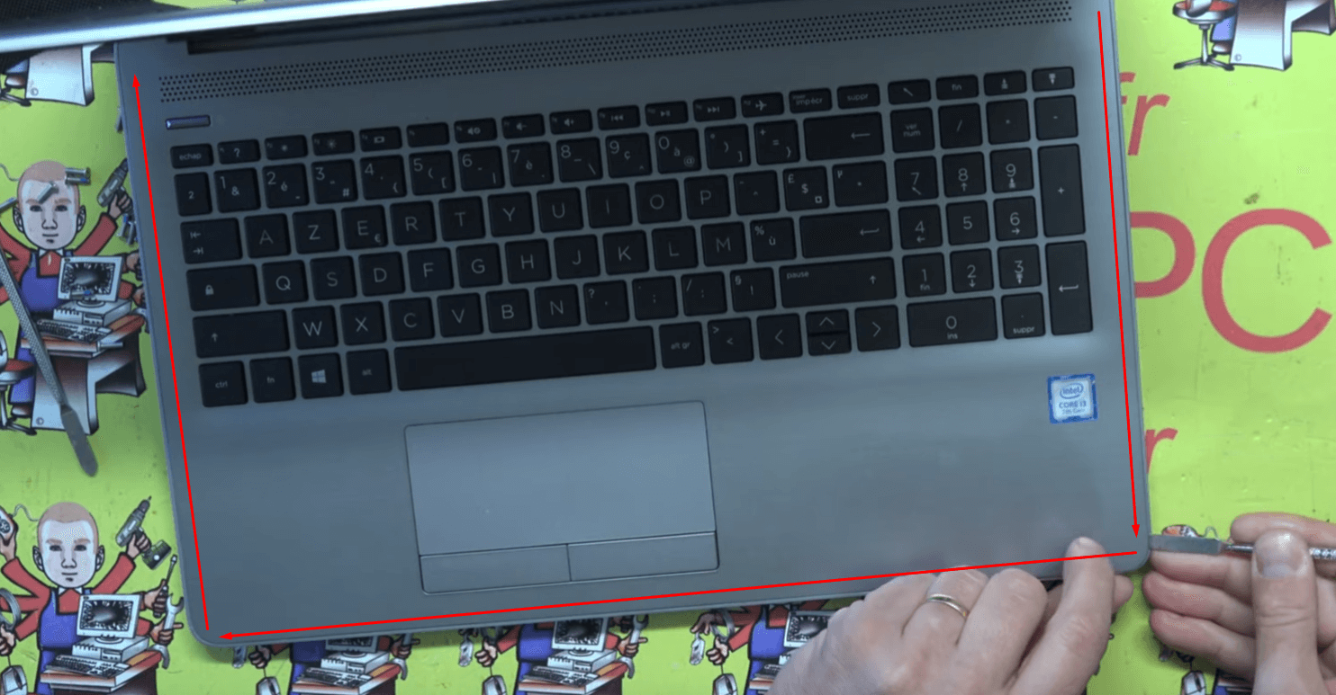 Clavier + plasturgie de dessus noire pour HP 250 G7 255 G7